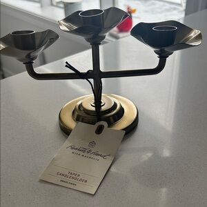 Hearth & Hand Triple Brass Candleholder